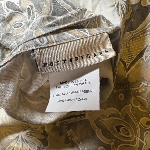 Pottery Barn Jacquelyn Medallion Organic Sateen King Duvet + 3 Euro Shams Gray - Picture 5 of 9